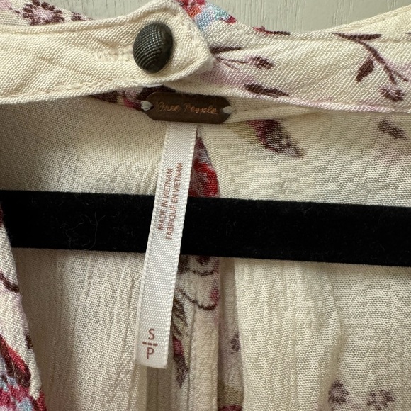 Free People Tree Swing Cream Floral Mini Dress Size S w Purple Flowers Boho - Picture 5 of 9